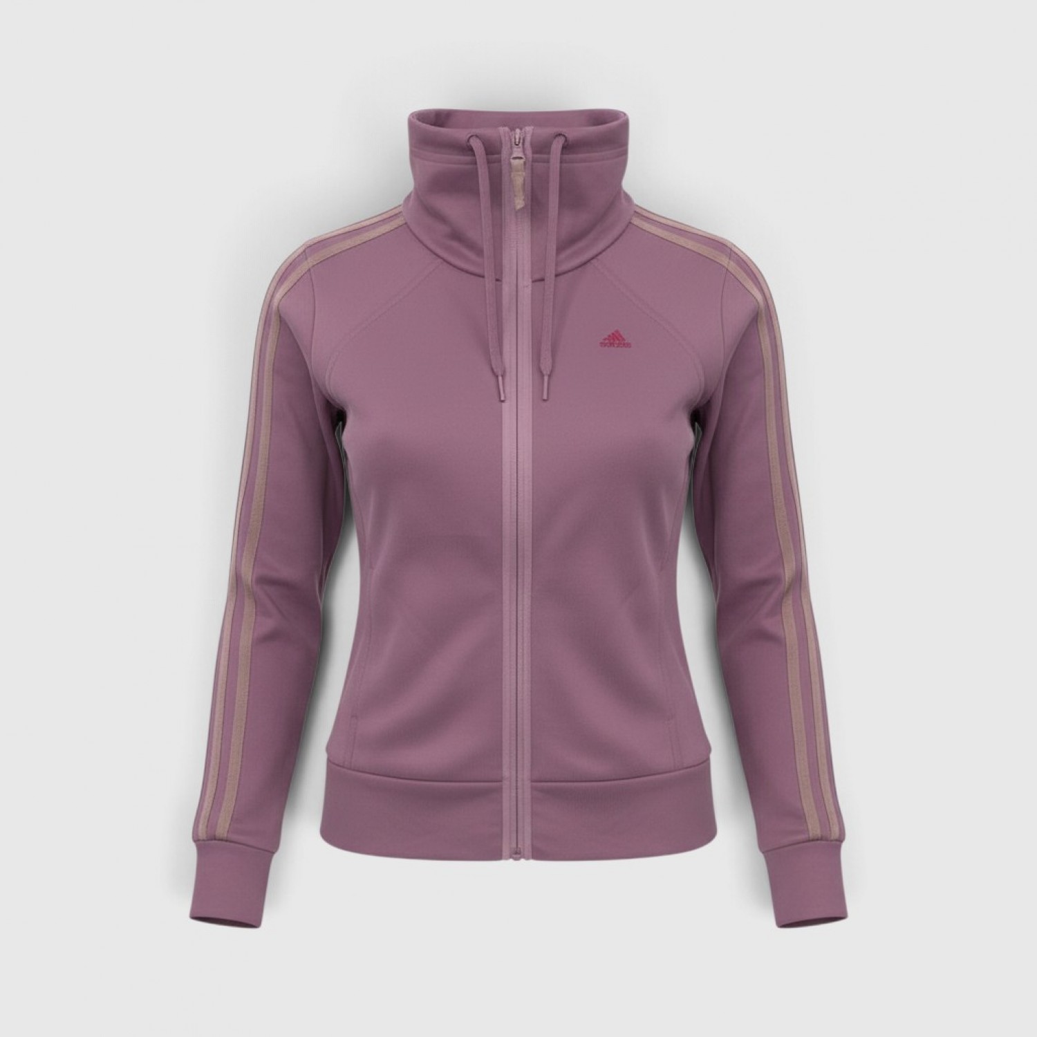Adidas Retro Funnel Neck 3-Stripes Track Jacket Mauve / Pre Owned